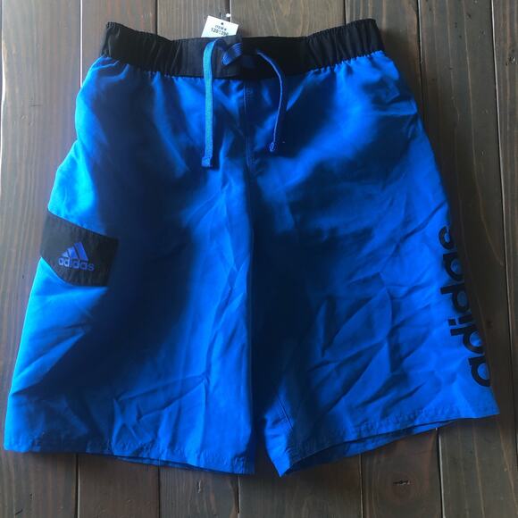 Adidas royal blue underwear lined boys athletic shorts size large 14/16 NEW - Picture 1 of 6